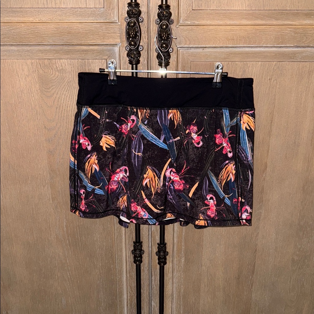 lululemon athletica Black Floral Skirt